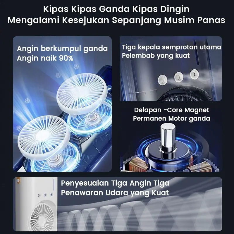 Kipas semprot uap ganda KIPAS ANGIN PENDINGIN RUANGAN AC PORTABLE KIPAS ANGIN PENDINGIN SPRAY AIR COOLER KIPAS AIR COOLER 2