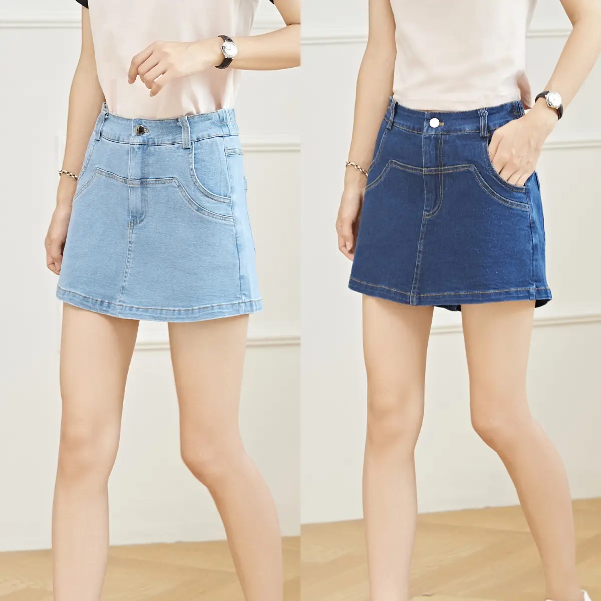 Eyouth 20218 women denim skorts high waist jean shorts