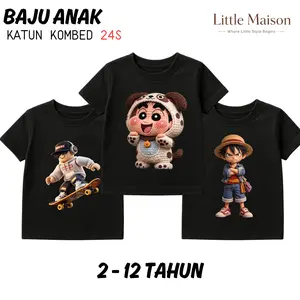 LITTLE MAISON KAOS ANAK VIRAL GAMBAR 3D USIA 2  - 12 TAHUN UNISEX