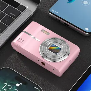 【COD】Kamera Digital 50MP 1080P, Zoom 16X, 2,4 inci, Dapat Diisi Ulang, Sensor CMOS, Fokus Otomatis, Kartu 32GB, Sempurna untuk Vlogging & Pemula Camera