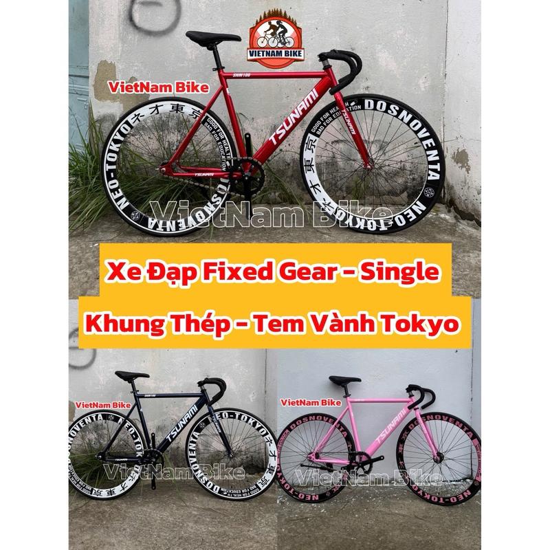 Xe đạp thể thao Fixed gear và single tsunami SNM100 custom khung hợp kim thép đủ màu kèm dán vành tokyo tặng strap và đồ lắp Đạp Xe Đạp Sports Gắn Xe Đạp