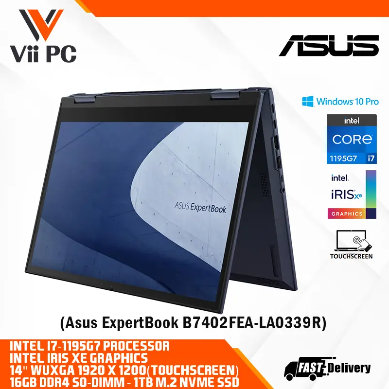 ASUS Expertbook B7 Flip | 14" | WUXGA Touchscreen | i7-1195G7 | 16GB Ram | 1TB | Win 10 Pro Laptop (B7402FEA-LA0339R)