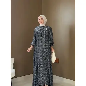 Fasya Dress Motif Rayon Viscose Jaguar busui friendly by Melisa syari