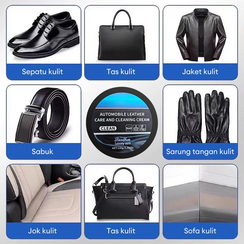 Krim Pembersih & Perawatan Jok Kulit Mobil - Penghilang Noda Tanpa Bilas Pelembab & Pelindung Interior Krim Pembersih & Perawatan Jok Kulit Mobil - Penghilang Noda Tanpa Bilas Pelembab & Pelindung Interior