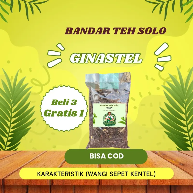 TEH RACIK GINASTEL BELI 3 GRATIS 1 KEMASAN 100GR 0