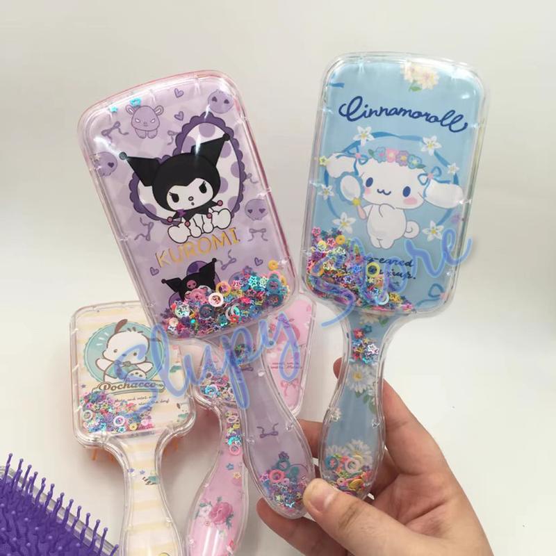 SLP Sisir sikat rambut gliter Kuromi My Melody Cinnamoroll Pochacco 1
