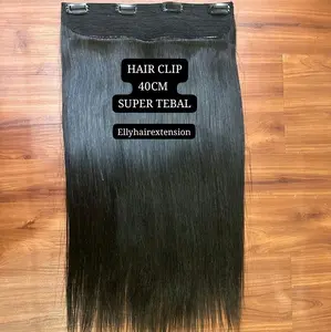HAIR CLIP HITAM SUPER TEBAL ASLI uk 40CM