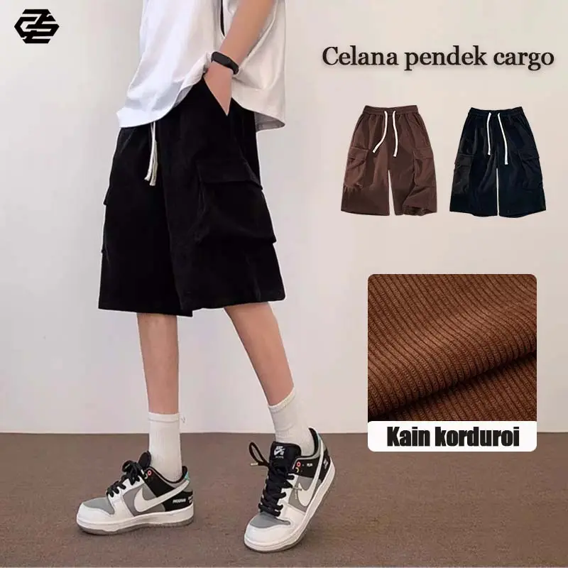 celana pendek cargo corduroy pria unisex cargo pendek celana corduroy premium celana pendek santai pria jumbo  korean style Celana pendek pria brotshot celana pendek laki laki dewasa polos celana pendek korea big size celana pendek pria keren 0