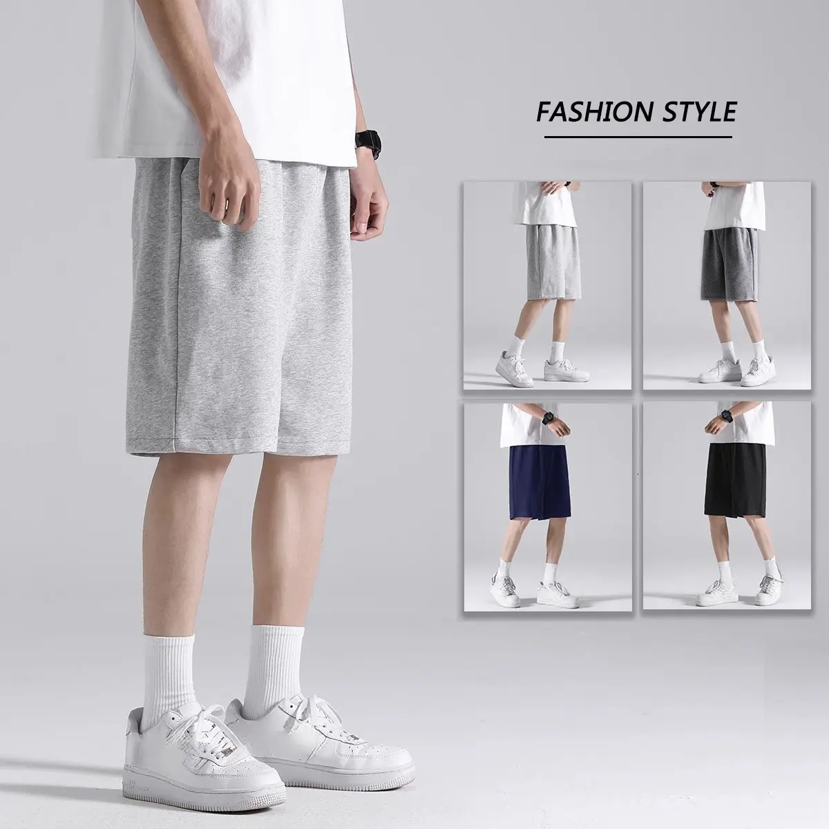 Live unbridled Simply Style Summer Handsome Sports Shorts Solid Color Loose Short Pants for Men