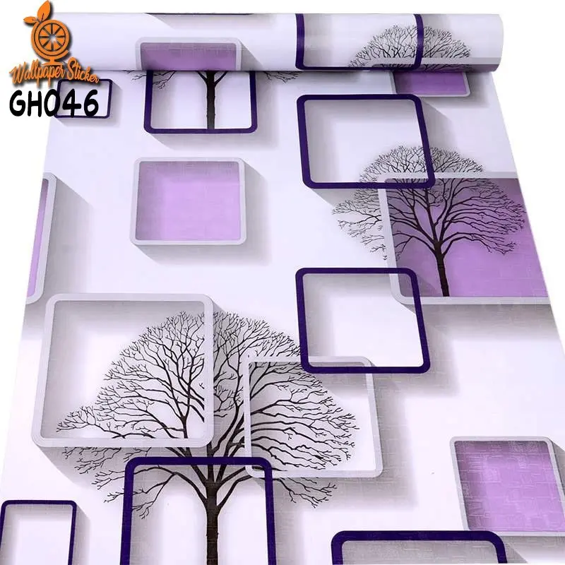 KOTAK  3D UNGU WALLPAPER DINDING MURAH kedap asap kamar mandi