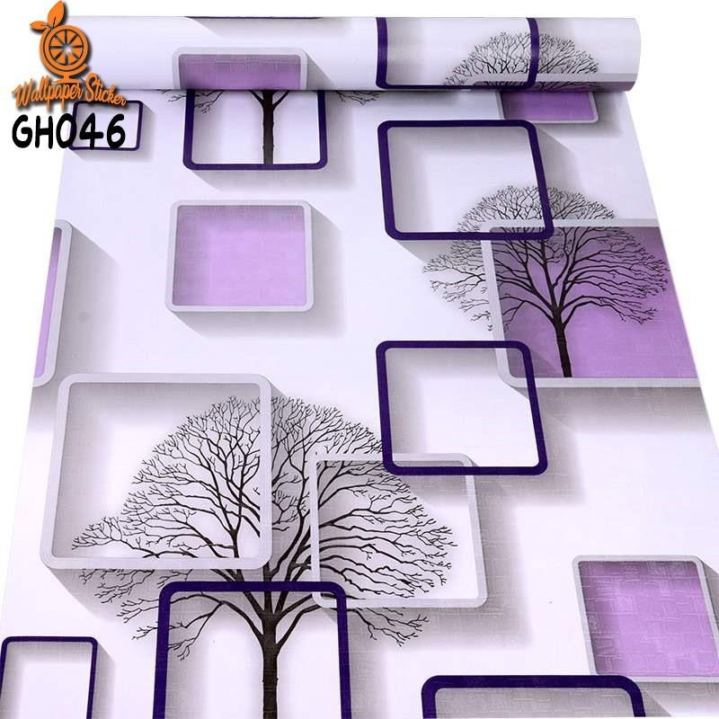 Background Dinding Asap KOTAK 3D UNGU WALLPAPER DINDING MURAH kedap asap kamar mandi - Shop ...