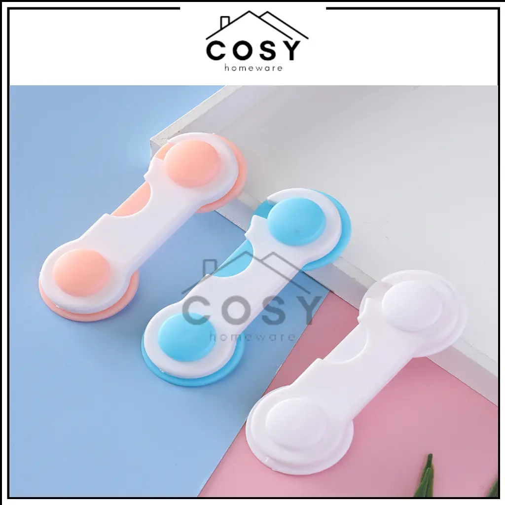 COSY Kunci Pengaman Pintu Lemari Kulkas Laci Serbaguna Safe Lock Bayi Biru