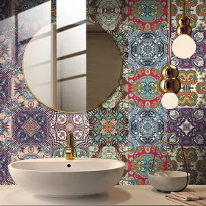 Mandala Style Mosaic Tile Stickers 3D Waterproof Mural Decal Bathroom