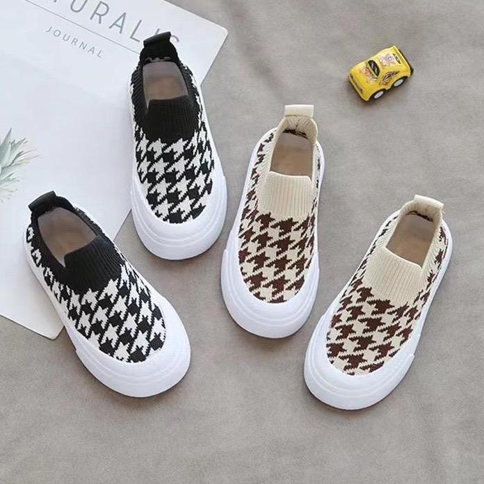 Giày lười cổ chun hoạ tiết zic zac từ2-9 tuổi cho bé trai và bé gái ( fom bé ) Dép Sandal - len tối đa thoải mái