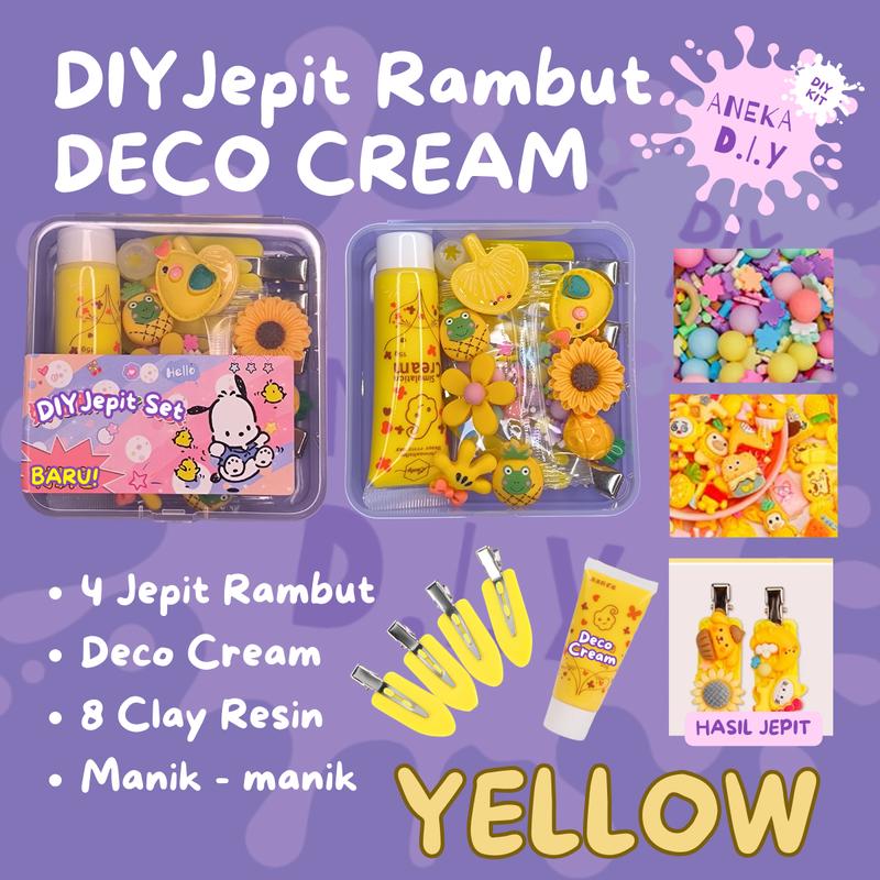 DIY Set Jepit Rambut Deco Cream Kartun Anak Lucu Handmade Buatan Tangan Aksesoris Rambut Klip Jepit Anak Anak Perempuan 8