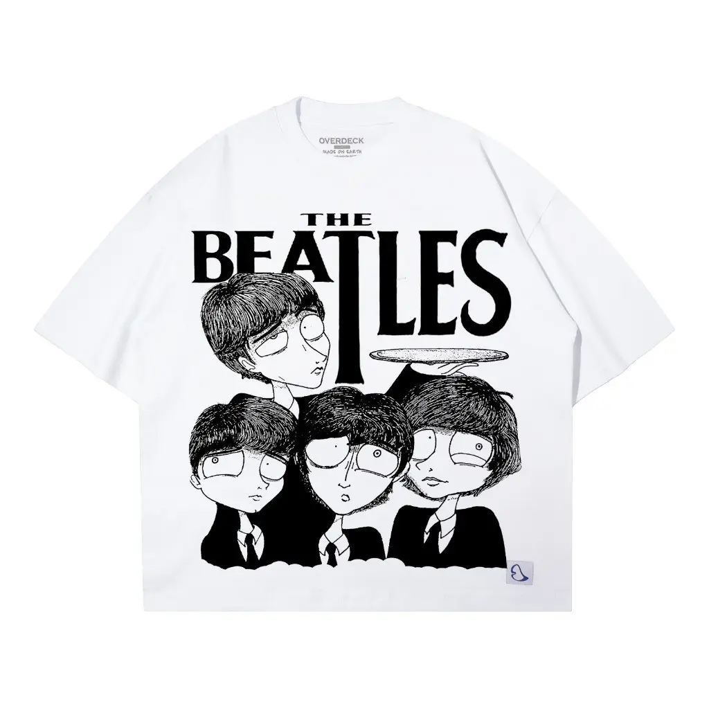 COD Boxy Cut T-Shirt Cotton 24s Beatles White High Quality