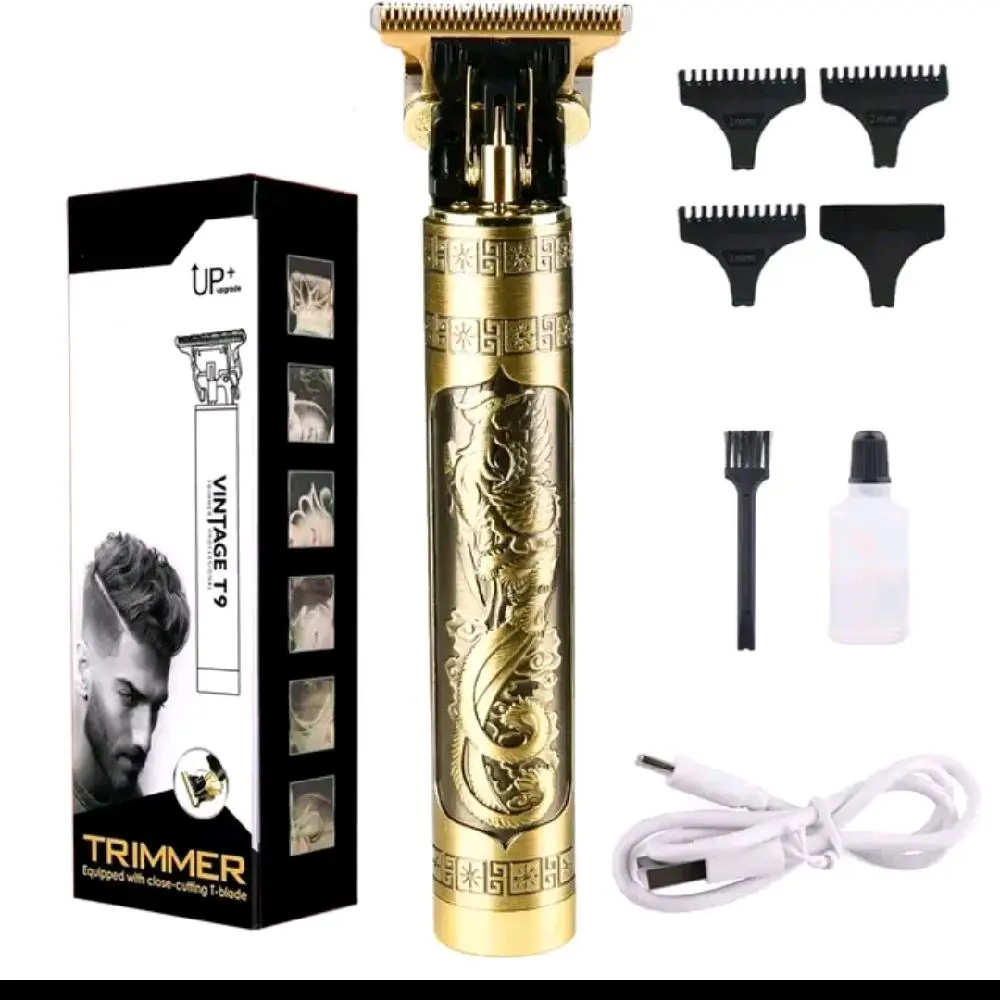 Alat Cukur Rambut, Jenggot, Kumis Profesinal Hair Clipper Vintage Elektrik Mesin Sistem Recharge Motif Naga Pencukur
