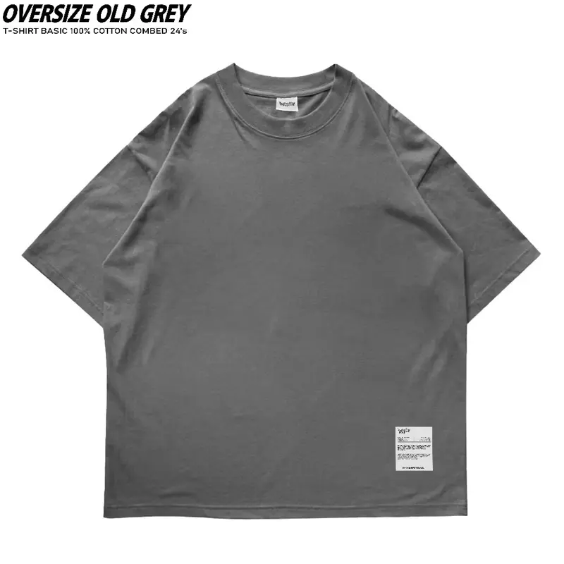 Oversize Polos Cotton 24s Warna Abu Tua | Baju Oversize Polos Premium Unisex Pria Wanita 0