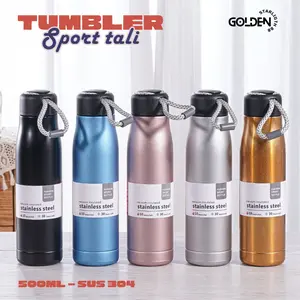 Tumbler Sport dengan tali TAHAN AIR PANAS & AIR DINGIN stainless steel SUS 304 500ML