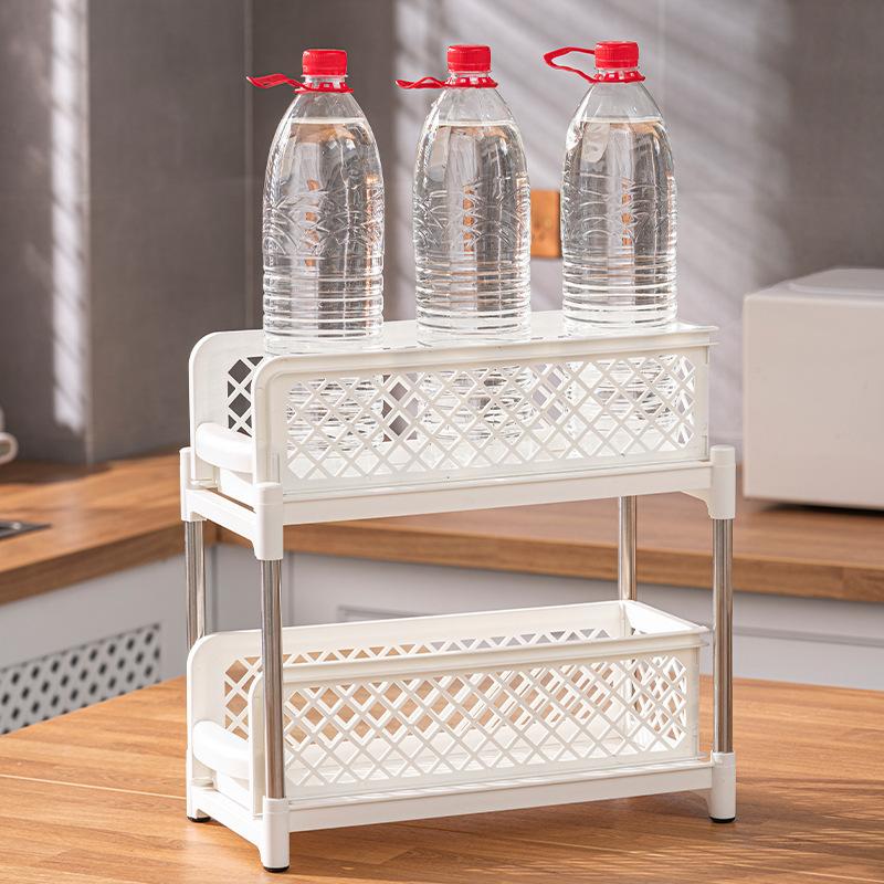Product Introduction of 2-Tier 37CM Kitchen Multi-Use Slide-Out With Handles Under Sink Organizer Spice Rack  Holder Bathroom Bath Organiser 34