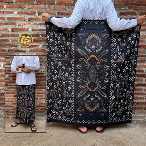 SARUNG BATIK MOTIF KEKINIAN TERBARU GUS IQDAM Muslim Pria Wanita Dewasa Santri Santriwati Kain Pekalongan Nyaman Lembut  Hitam Printing Hitam Printing series original