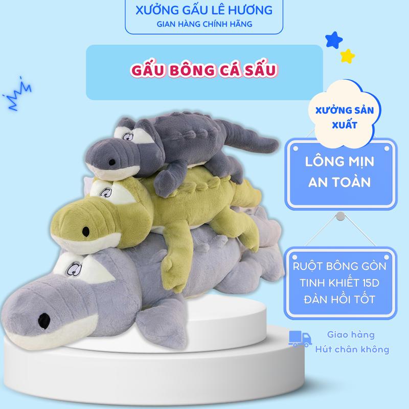  Gấu bông Cá sấu lông xù khổ  thú nhồi bông gối ôm cao cấp  gấu bông siêu to 
