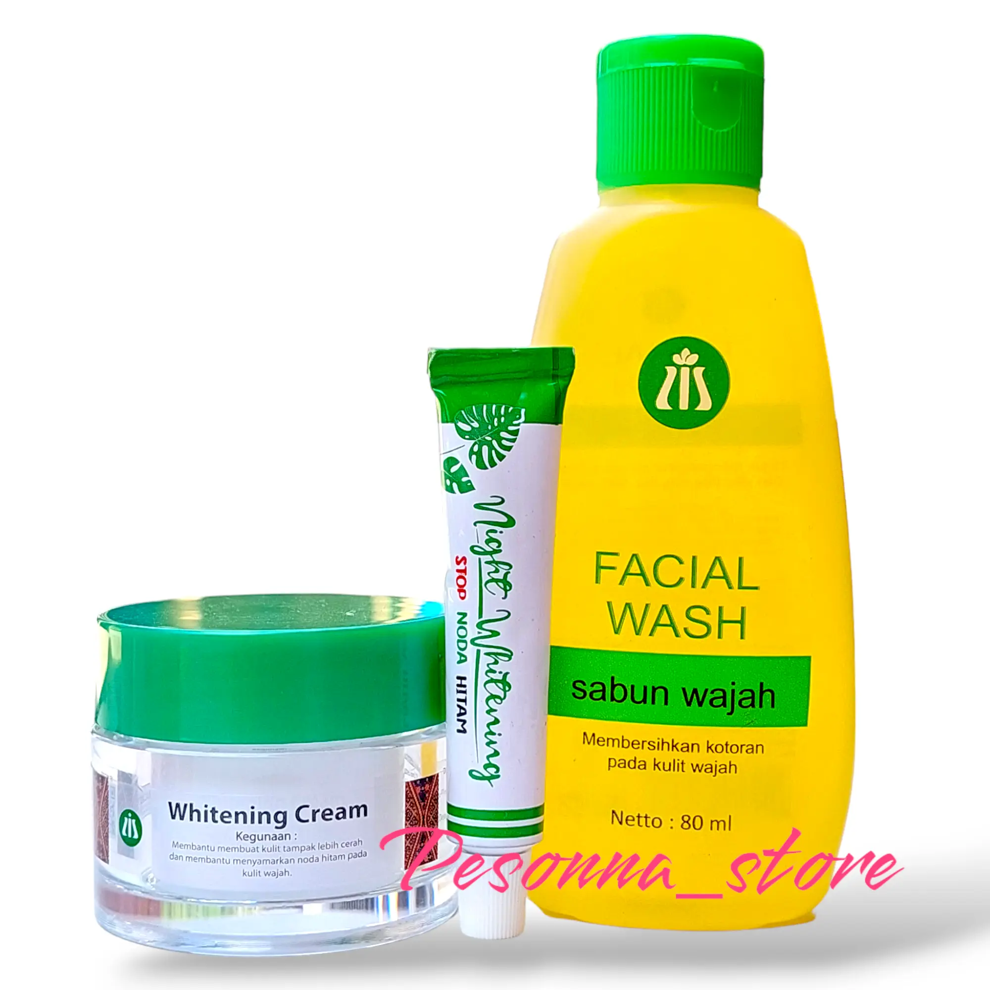 Liz Skincare ( Paket Wajah Glowing ) Facial Wash - Day Whitening Cream - Night Whitening Cream ( KPM ) Hitam Muka Mencerahkan Perawatan