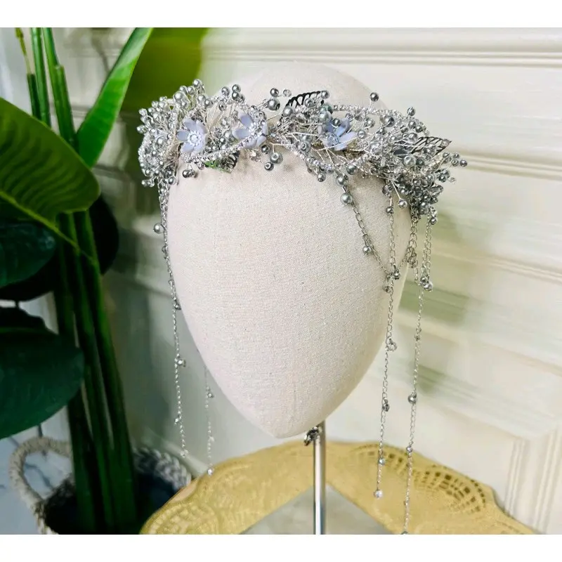 Mahkota wedding headpiece virall model anaya silver TRA ANYA