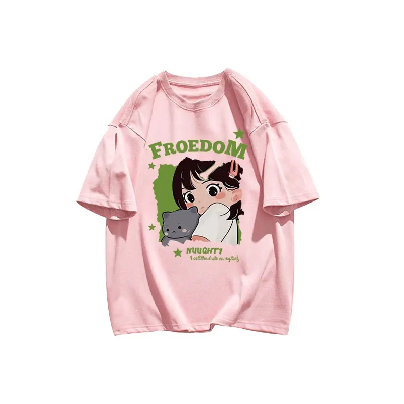 Áo Thun Unisex Tay Ngắn Ngoại Cỡ, 100% Cotton, Áo Thun Nữ Ngoại Cỡ, Áo Thun Rộng Thùng Thình, Hoạt Hình, Baju Perempuan LIVE Murah 7