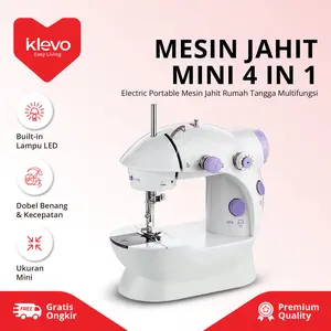 KLEVO MESIN JAHIT MINI ELEKTRIK  4 IN 1 PORTABLE LAMPU LED Mesin Jahit Rumah Tangga