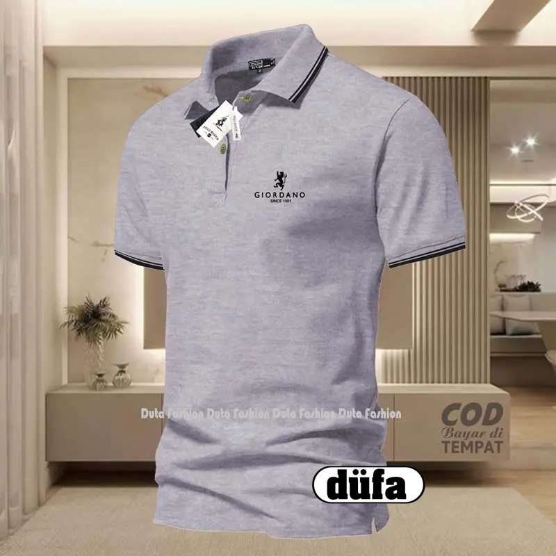 Foto T-shirt Kaos POLO List Kerah Gior Since 1981 Text Hitam Polo Kerah Unisex Pria & Wanitathumb2