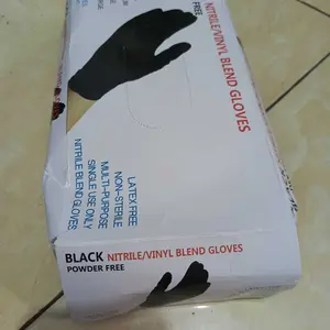Sarung Tangan nitril 1 Pak 100 pcs Tebal Food Grade gloves Nitrile Hitam