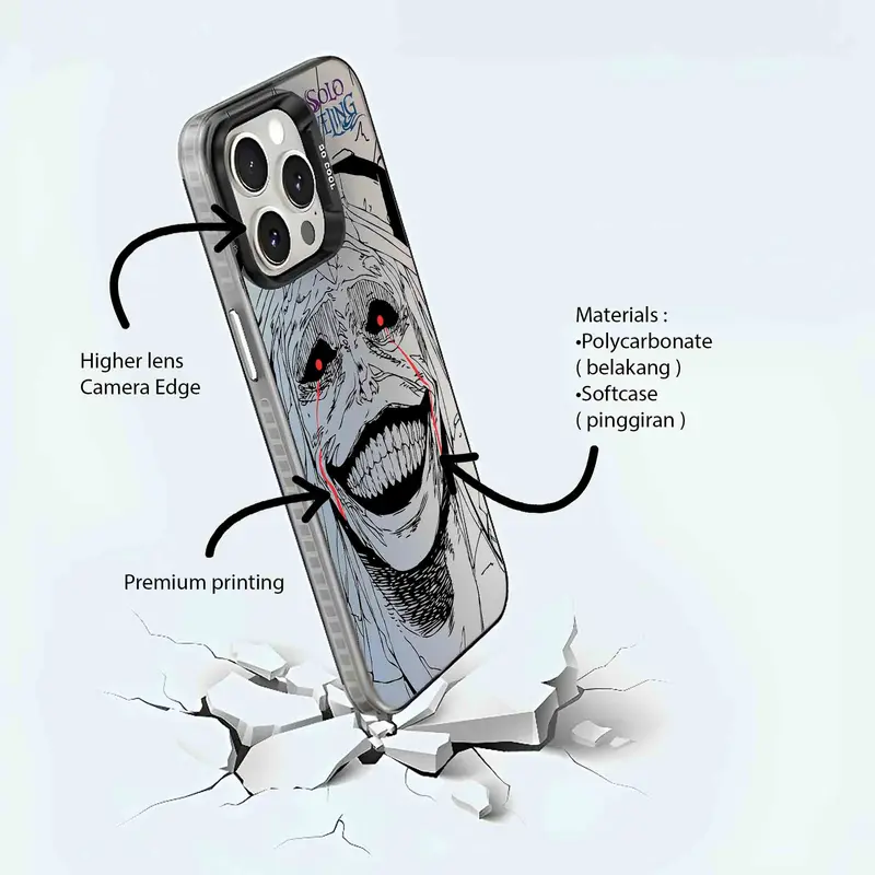 Kesing Hp SOLO LEVELING Case IMD - Casing Tecn* Hologram Silikon Premium dengan Pelindung Kamera dan TPU Lembut - Handphone, Ponsel 3