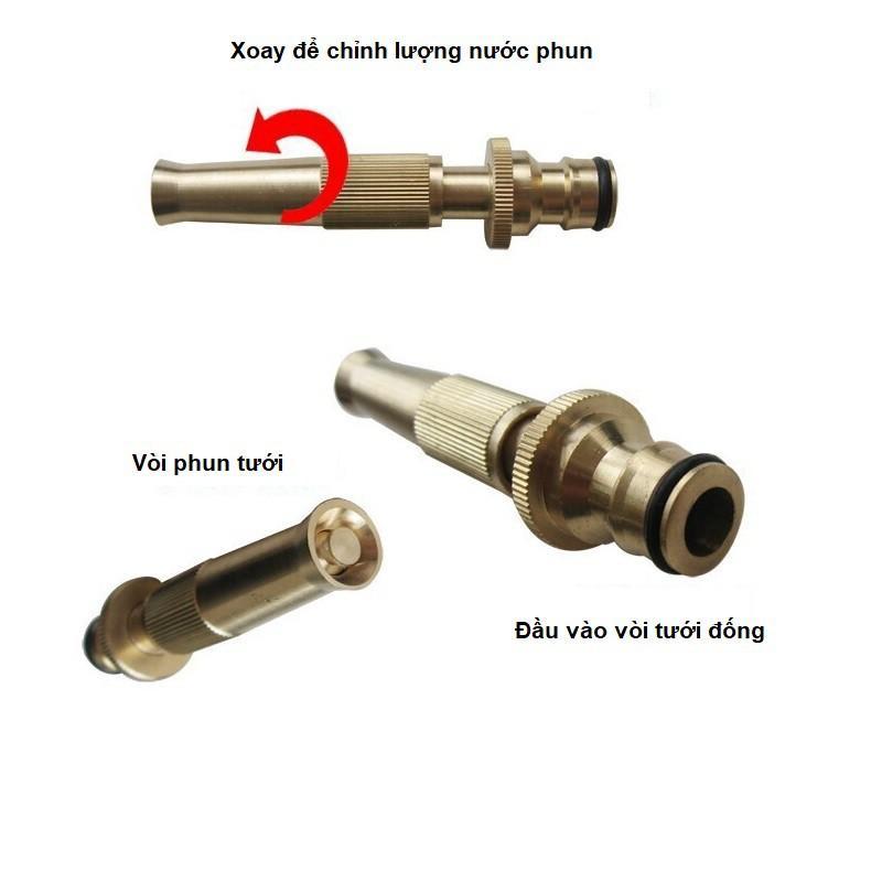 Đầu Vòi Xịt Tăng Áp Rửa Xe Tưới Cây SUMO , Đầu Phun Chất Liệu Đồng - 3 Chế Độ Phun Nước 3