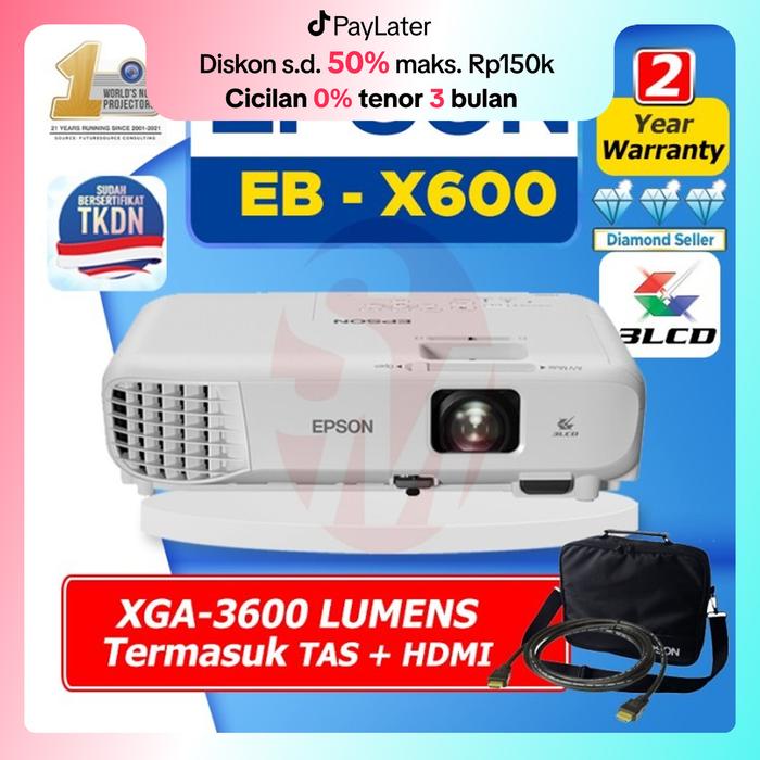 Gambar Epson EB X600 Projector sudah TKDN 3600 LUMENS XGA 3LCD2 dari SinarMutiara Online Kota Administrasi Jakarta Barat Tokopedia