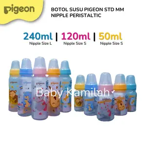 PIGEON Botol Susu Bayi 50ml 120ml 240ml Dot Peristaltic Anti Kolik Dot Peristaltic – Nyaman untuk Si Kecil!