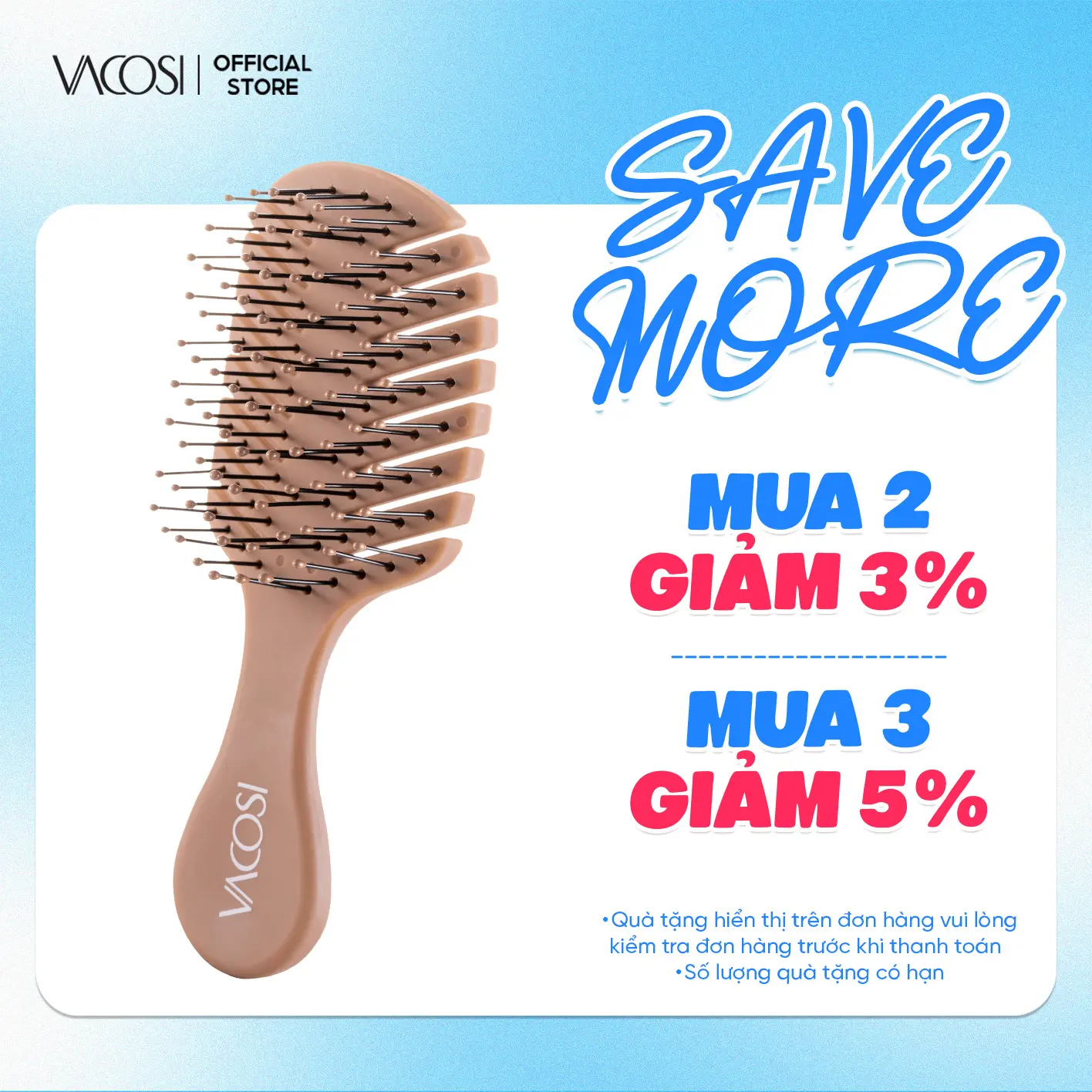 Lược Gỡ Rối Mini VACOSI – Hình Lá Nâu, Nhựa ABS Cao Cấp, Tiện Lợi, Nhỏ Gọn, C05