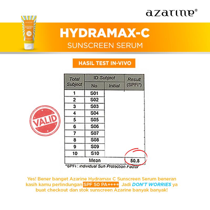 [Twin Pack] Azarine Hydramax-C Sunscreen Serum SPF50 PA++++ 40ml Acid Hyaluronic Facial  Berminyak  Wajah  Sunblock 3