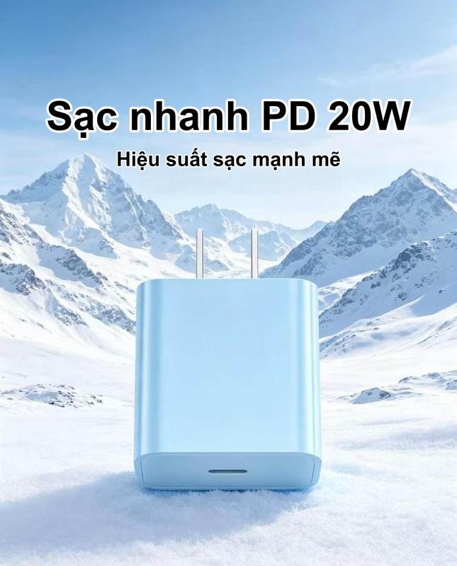 Củ Sạc Nhanh PD20W Type-C, Sạc Ổn Định, Tương Thích Toàn Bộ Dòng iPhone, 4 Màu, Bảo Hành 6 Tháng