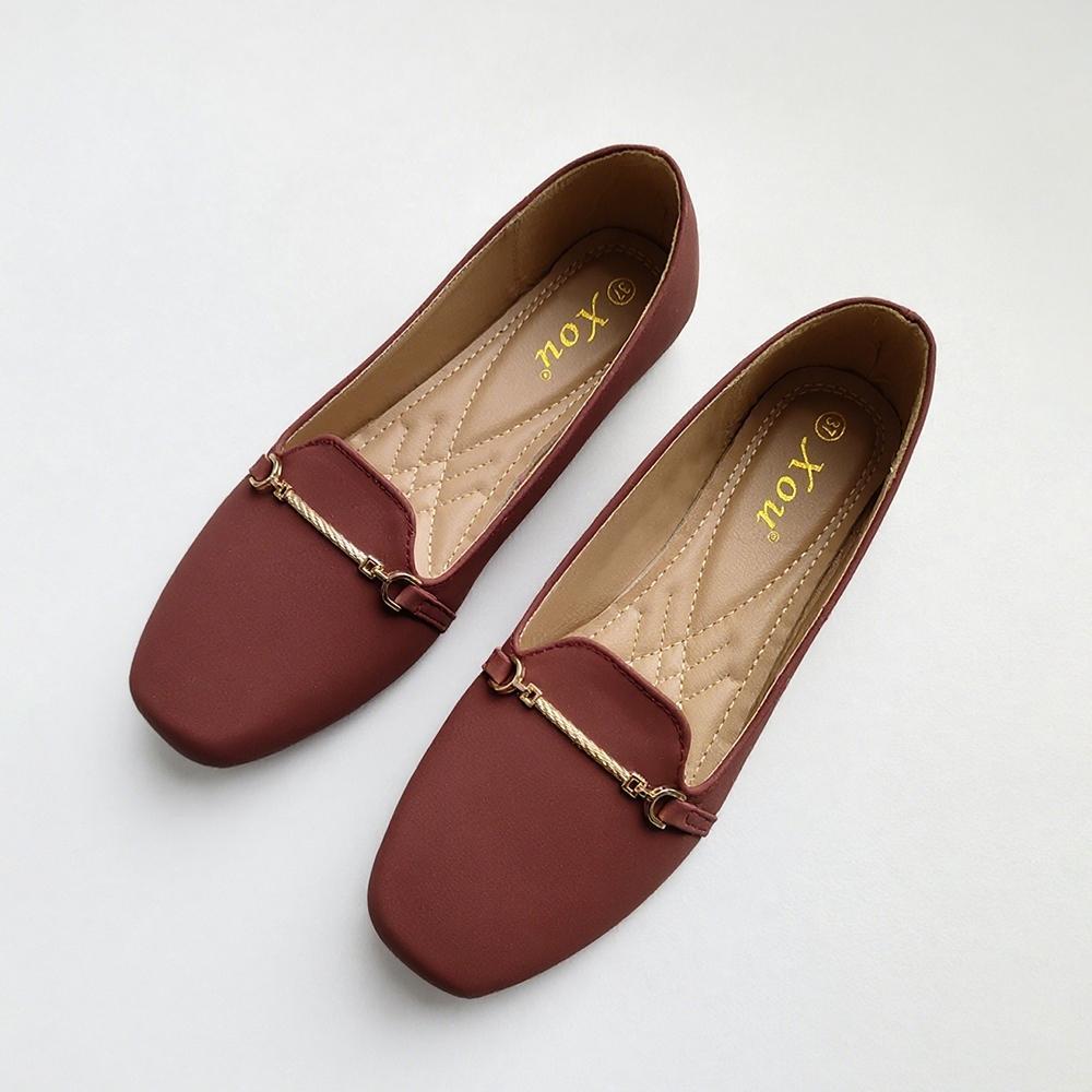 XOU New FASHION Sepatu Flatshoes A-38 Sepatu Kerja Wanita Nyaman untuk Sehari-hari dengan Pilihan Warna Variatif pesta flat tali belakang glossy