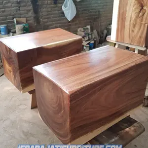 kursi bangku balok kayu trembesi solid utuh