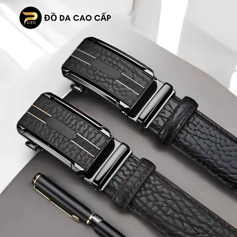 Thắt Lưng Nam Cao Cấp PUZO Khóa Tự Động Hợp Kim Không Rỉ Không Bong Tróc Sang Trọng Tinh Tế TL06