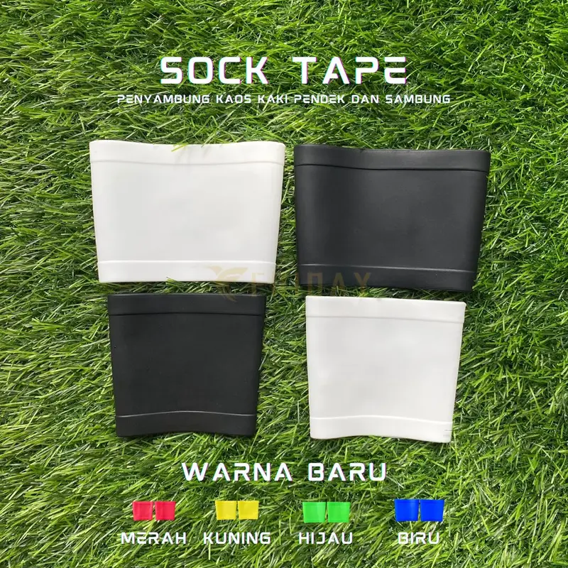 Sock Tape - Silikon Shin Guard - Legband - Penyambung Kaos Kaki Pendek Dengan Sambung Olahraga Sepakbola Futsal 0
