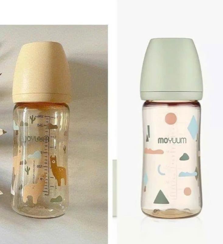   Deal Hời  Combo 2 Bình Sữa Cho Bé Tập Uống Moyuum 170ml   270ml. Pursuer Baby-Chất liệu PPSU Núm Mềm Lắp Chặt Cho Bé Trai Bé Gái 