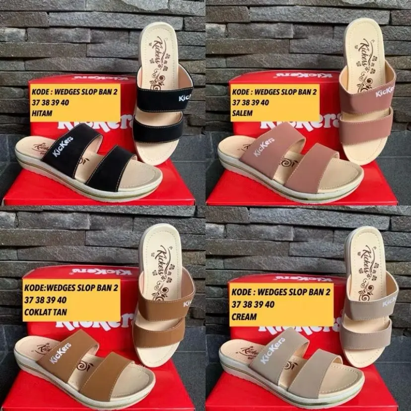 SANDAL SLOP WANITA KEKINIAN NYAMAN EMPUK SIMPEL BAN 2