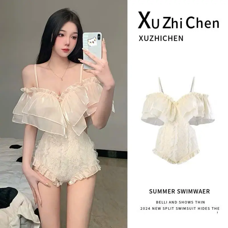 Set bộ đồ bơi bikini 1 mảnh khoét eo cách điệu cánh tay nhún bèo cánh tiên điệu đà sang chảnh MM BKN15
