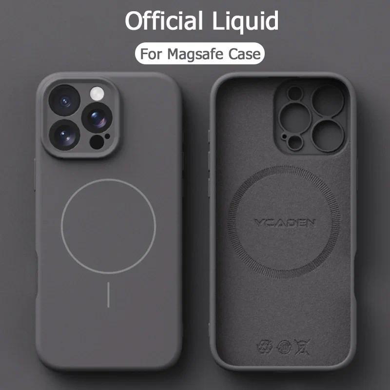 Original Liquid Soft Silicone For Magsafe Wireless Charge Magnetic Case For iPhone 16 Plus 15 14 13 12 Pro Max 11 Cover