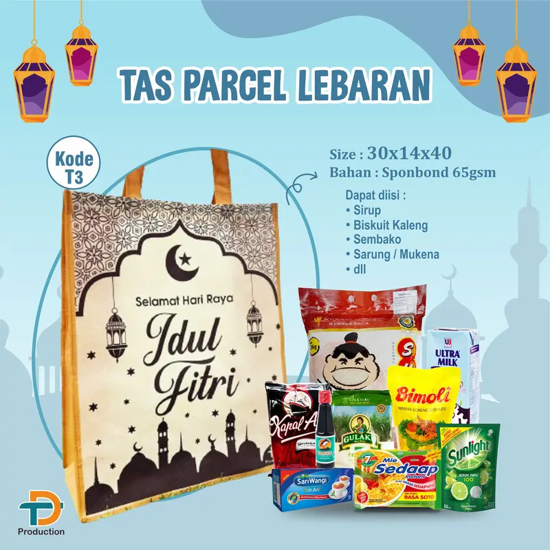 (isi 12pcs) Tas Parcel Lebaran Goodie Bag Idul Fitri Premium 2025 keranjang 3