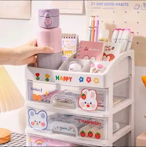 (PS) RAK KOSMETIK 3 SUSUN FREE STIKER - Rak Kosmetik / Laci Kosmetik Serbaguna / Rak Makeup tempat  skincare