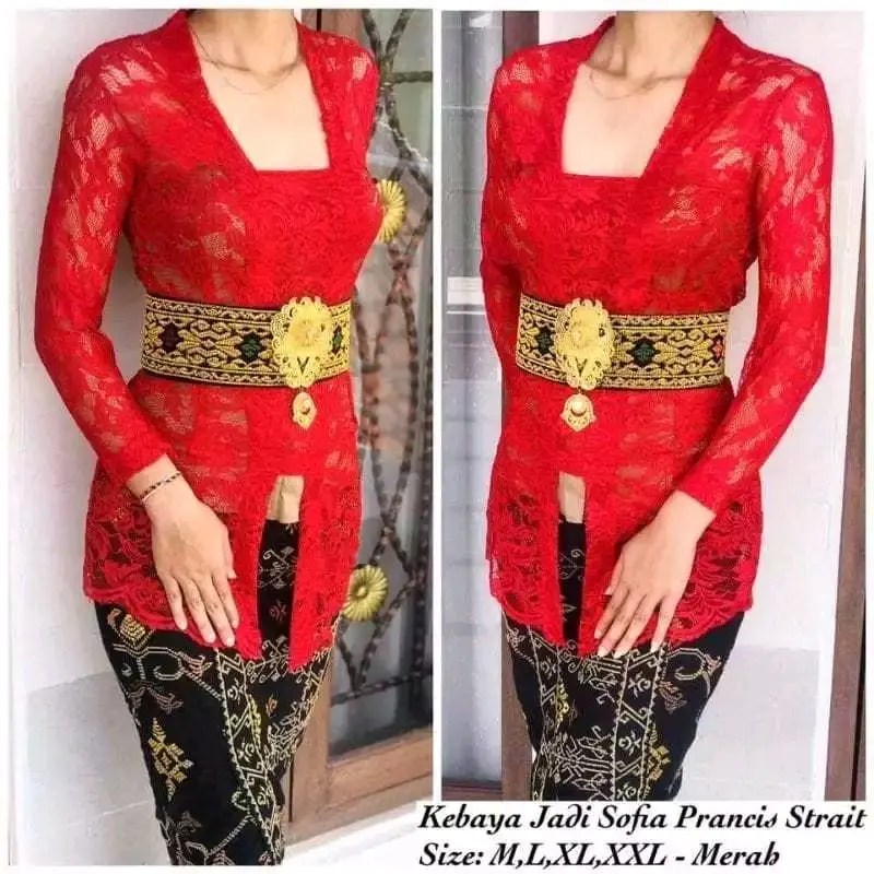 (TERLARIS) kebaya borkat sofia, atasan kebaya kutu baru lengan  Panjang Setelan Wisuda Kondangan Pesta kebaya berisi kancing 6